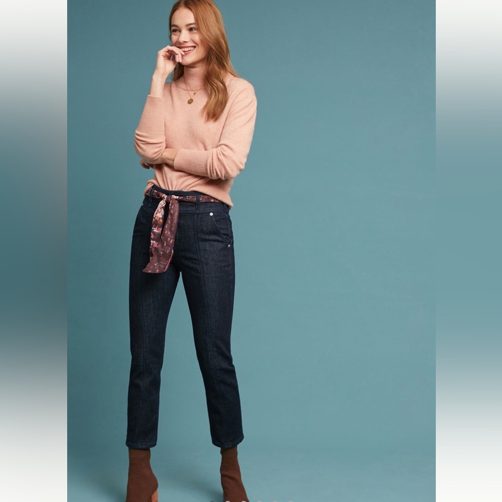 Anthropologie Pilcro and the Letterpress Straight High-Rise Crop Front Seams